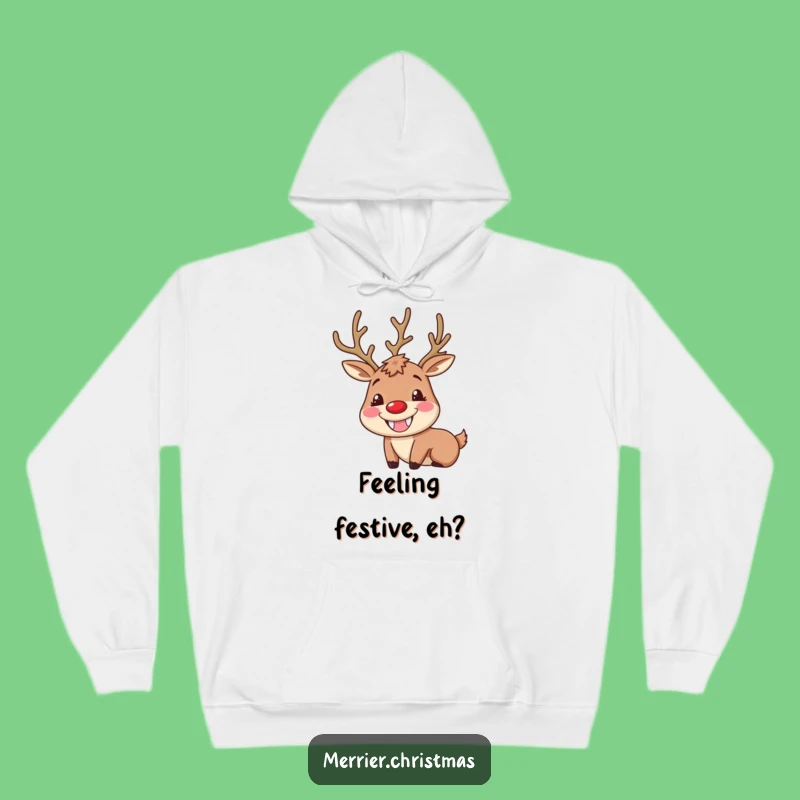 Funny Reindeer Hoodie: Cozy Up with a Goofy Grin for Ultimate Holiday Comfort