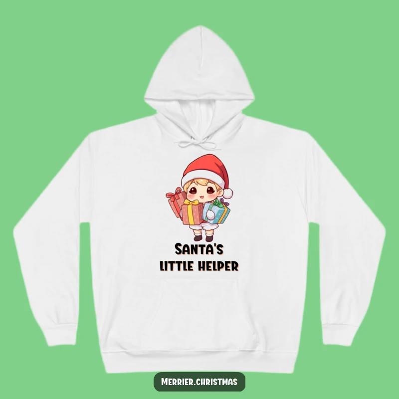 Funny Santa Hoodie: Cozy Gift Holding Character Sweatshirt, Holiday Gift