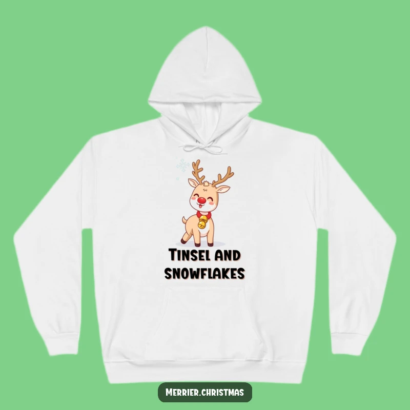Cozy Funny Jingle Bell Reindeer Hoodie: Warm Holiday Humor!