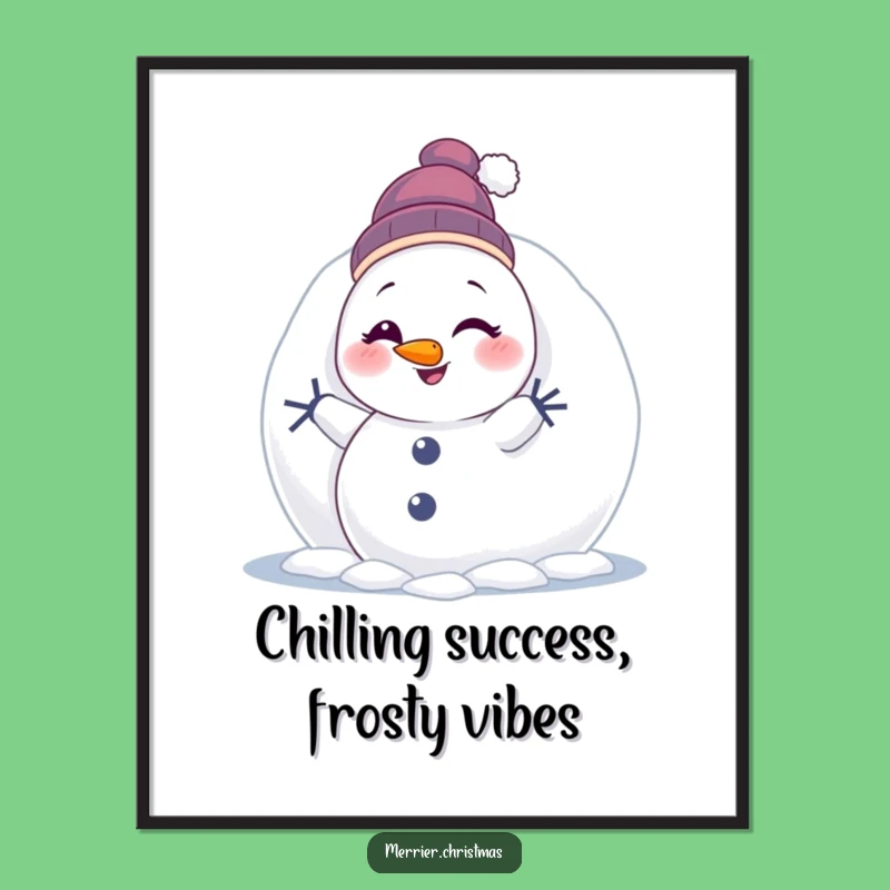 Free Printable Wall Art: Winking Snowman Funny Downloadable Art Gift