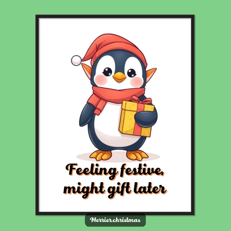 Free Printable Penguin Elf Wall Art: Funny Downloadable Decor for Your Space