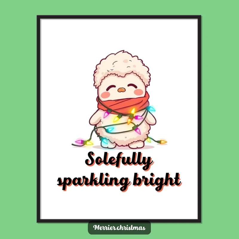 Free Printable Wall Art: Fuzzy Slipper Christmas Lights Funny Downloadable Decor