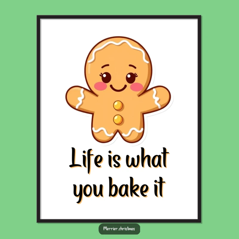 Free Printable Wall Art: Smiling Gingerbread Man, Funny & Sweet Holiday Decor!