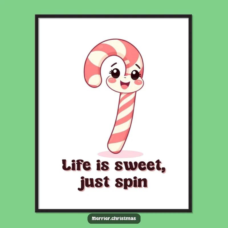 Free Printable Wall Art: Spinning Candy Cane, Funny & Sweet Holiday Decor!