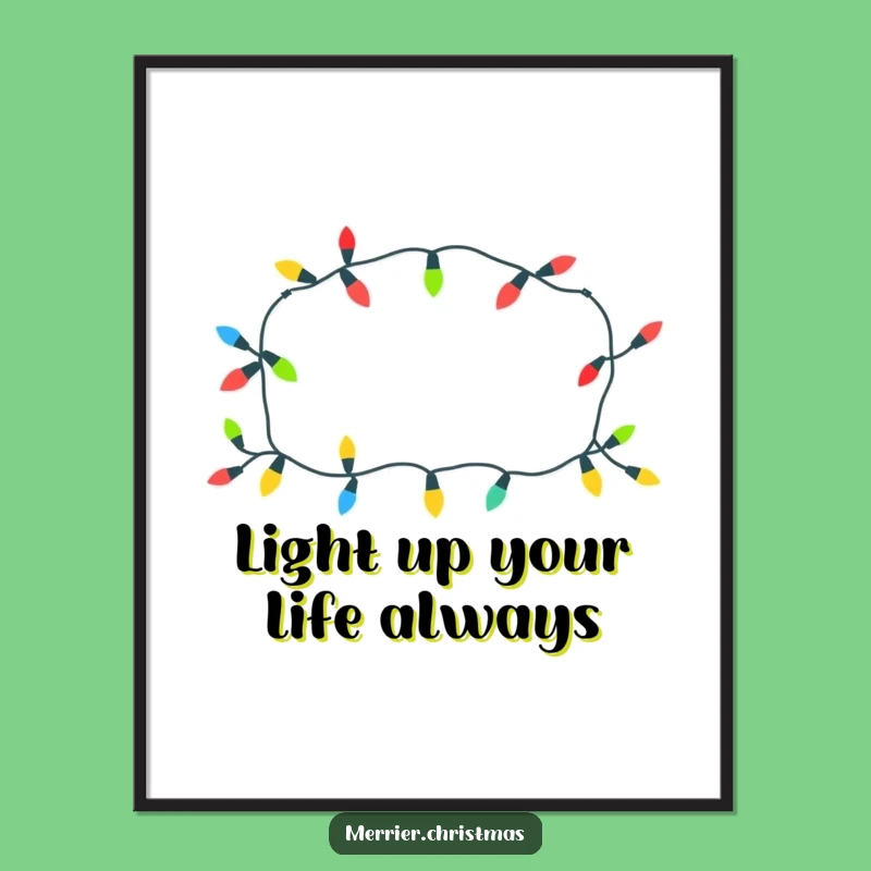 Free Printable Wall Art: Cheerful Christmas Lights Pattern, Funny & Bright Decor!