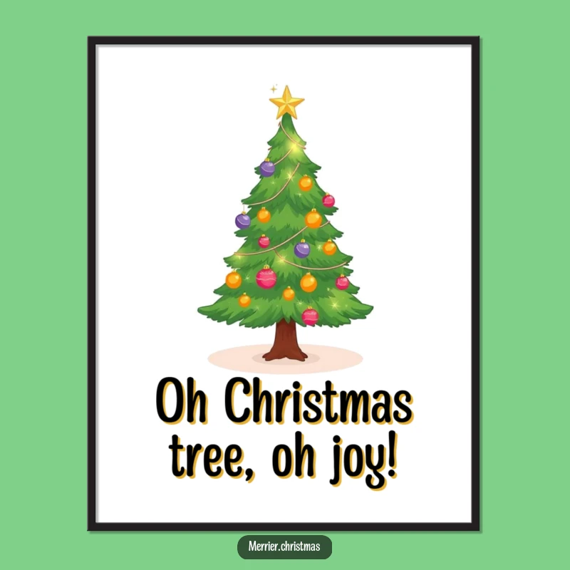 Free Printable Wall Art: Twinkling Christmas Tree, Funny & Sparkling Holiday Decor!