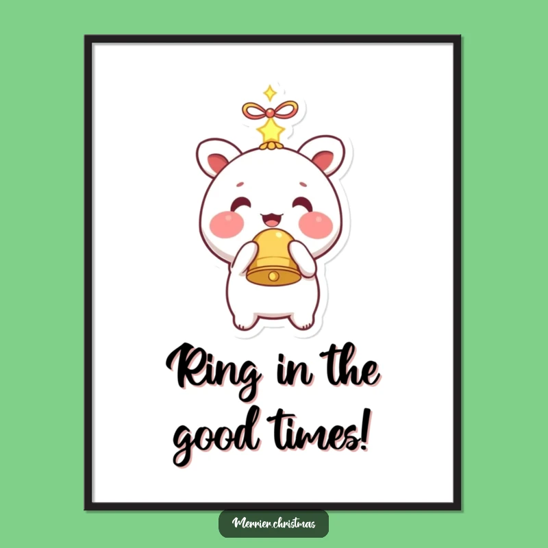 Funny Free Printable Wall Art: Kawaii Bell Character - Hilarious Downloadable Art!