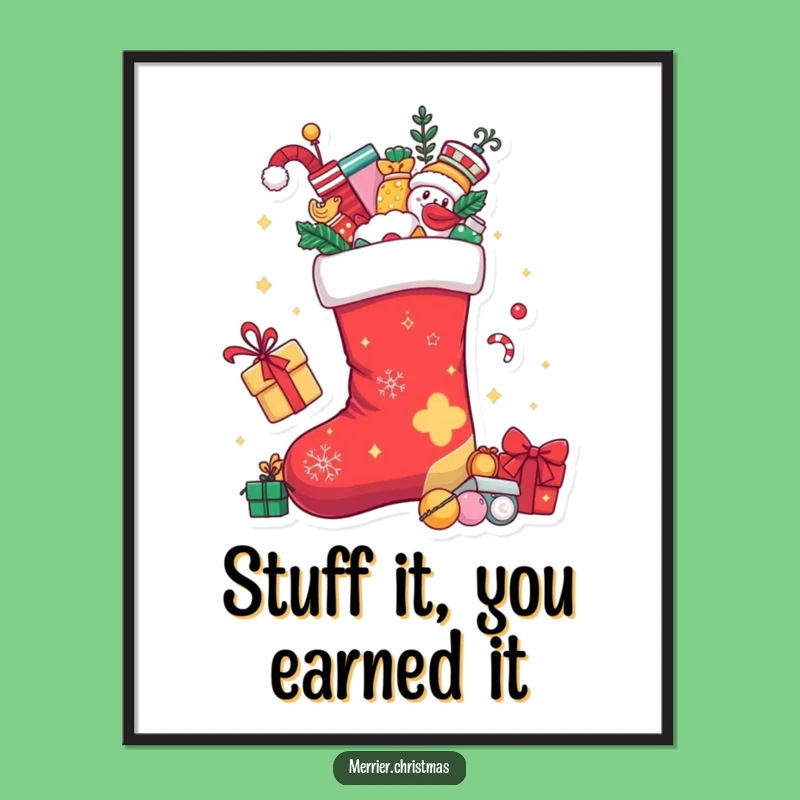 Funny Free Printable Wall Art: Stocking Overflow Playful Items Downloadable Decor