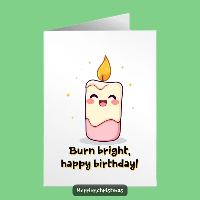 Free Printable Birthday Card: Cheerful Candle's Glow - Funny Downloadable Gift