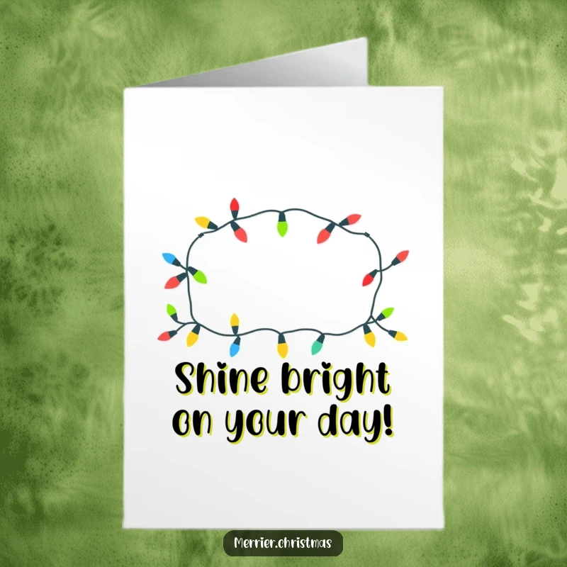 Funny Free Printable Birthday Card: Playful Christmas lights forming a cheerful, bright pattern for fun.
