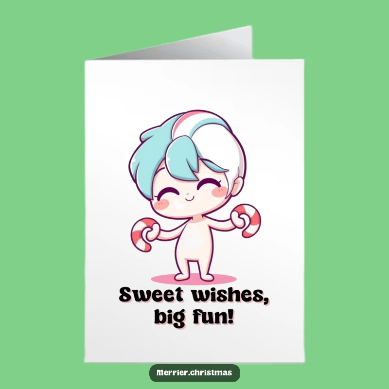 Free Printable Birthday Card: Funny Candy Cane Bending, Joyful Downloadable Gift