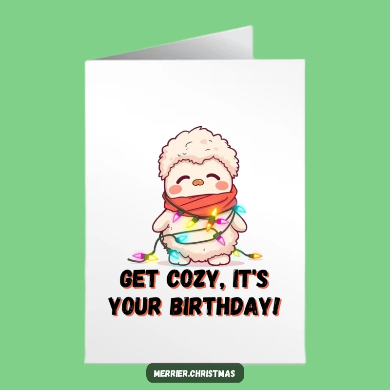 Free Printable Birthday Card: Fuzzy Slipper Lights Up Funny Downloadable Gift