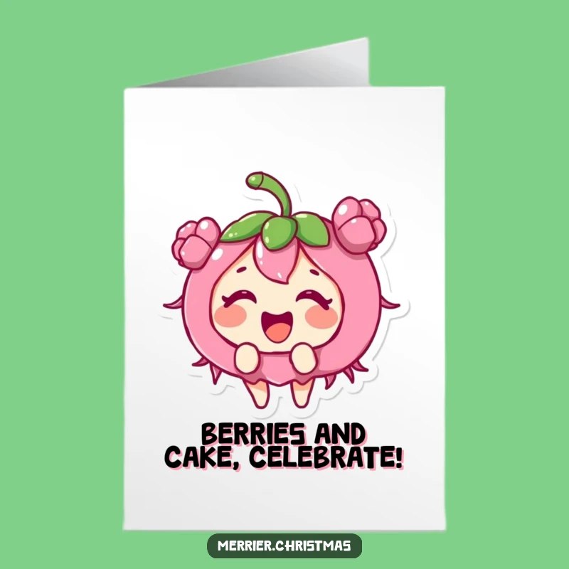 Free Printable Birthday Card: Giggling Holly Berry Funny Festive Joy Downloadable Gift