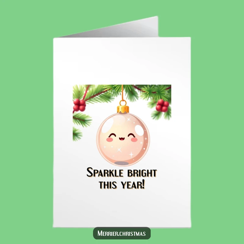 Sparkling Xmas Ornament Birthday Card: Free Printable Greeting, Festive Fun