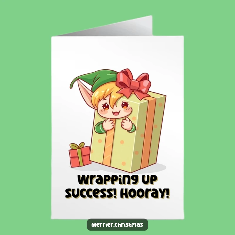 Free Printable Congrats Card: Elf's Epic Gift Wrapping Adventure