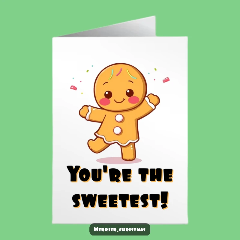 Free Printable Gingerbread Congrats Card: Dancing Sprinkle Downloadable Celebration