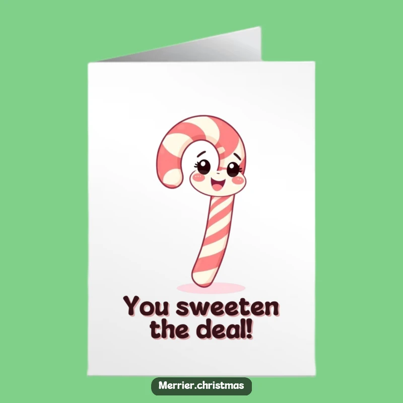 Free Printable Congrats Card: Spinning Candy Cane Celebrates Your Sweet Success!