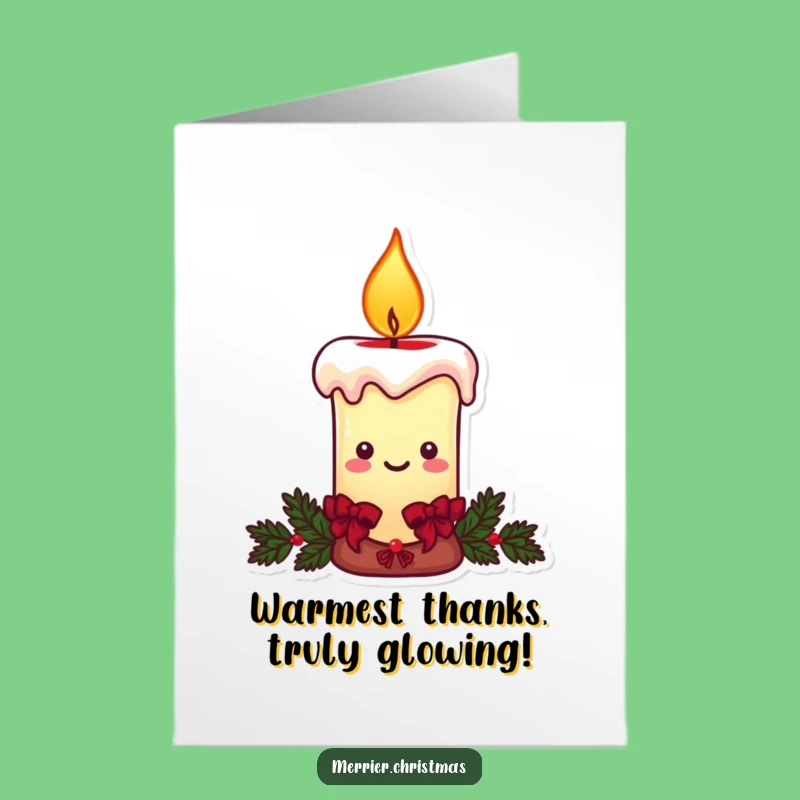 Free Printable Candle Thank You Card: Warm Smile, Funny Downloadable Appreciation