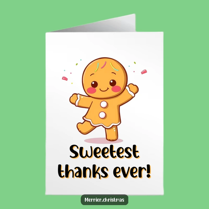 Free Printable Gingerbread Thank You Card: Dancing Sprinkle Downloadable Sweetness
