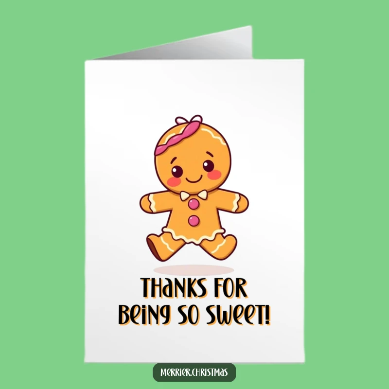 Free Printable Gingerbread Thank You Card: Hopping Pal, Funny Downloadable Note for Appreciation