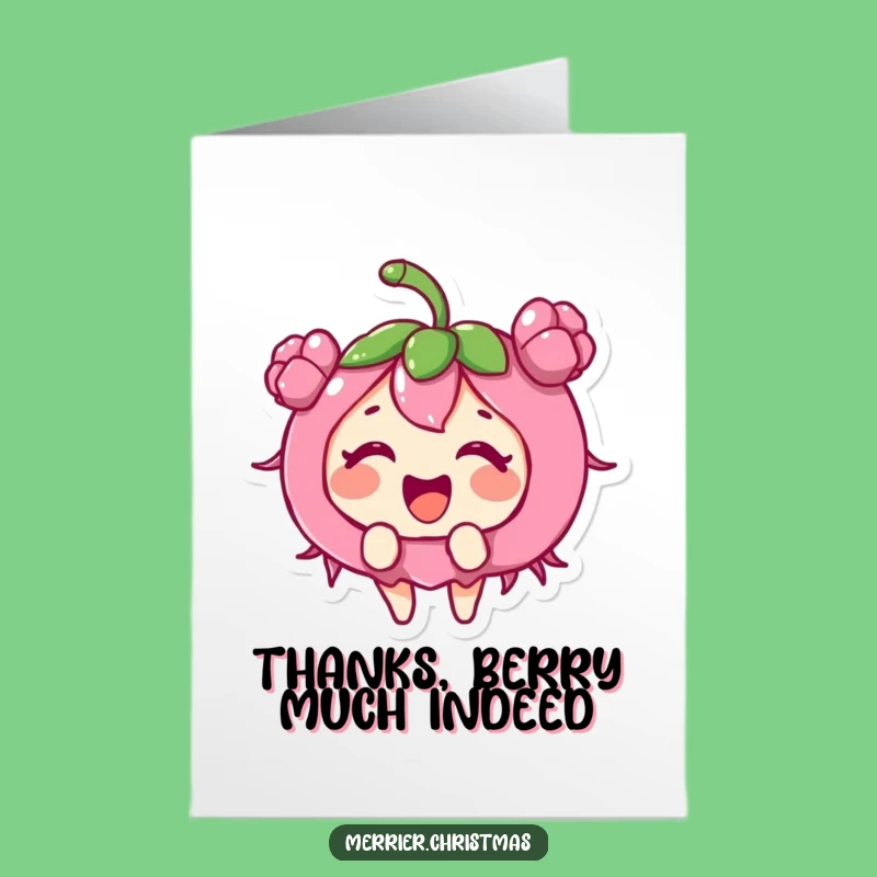 Free Printable Thank You Card: Giggling Holly Berry Funny Gratitude Downloadable Gift