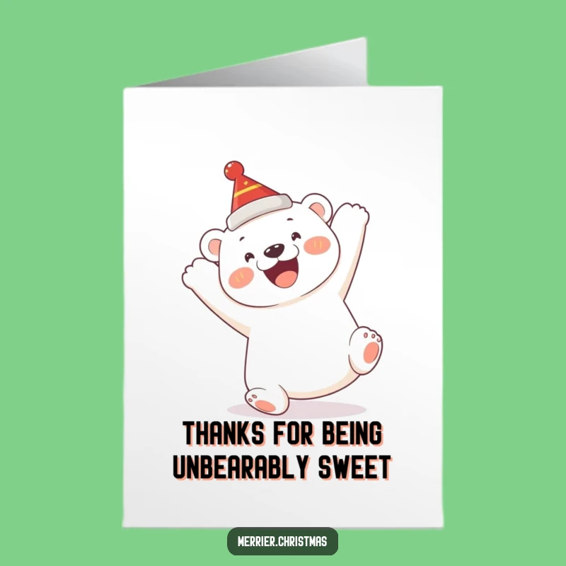 Free Printable Thank You Card: Polar Bear Somersault Funny Downloadable Gift