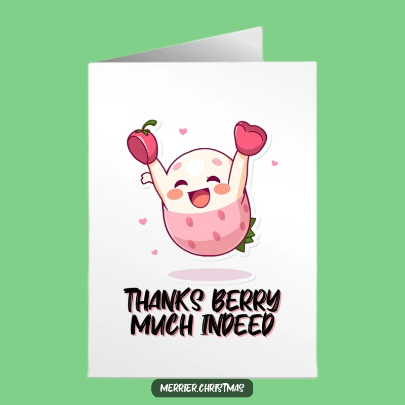Free Printable Thank You Holly Berry Card: Funny Somersault Downloadable