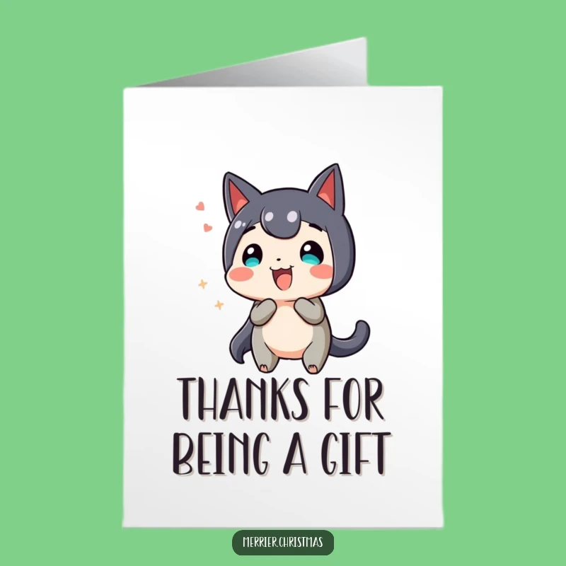 Free Printable Thank You Present Card: Funny Wiggling Expressive Downloadable