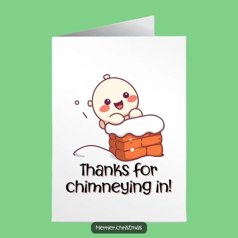 Free Printable Thank You Card: Kawaii Chimney Slide Surprise, Downloadable Gift of Gratitude