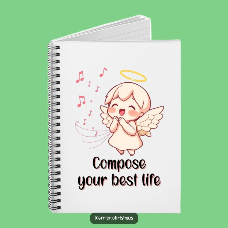 Funny Angel Singing Notebook - Joyful Kawaii Melody Journal - Peaceful Gift