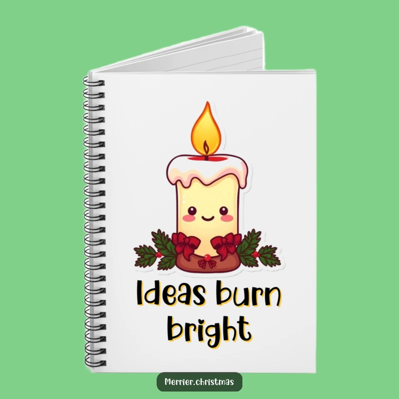 Funny Christmas Candle Notebook: Smiling Flame Journal, Hilarious Gift for Writers