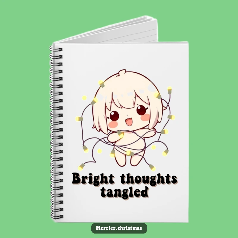Funny Kawaii Tangled Lights Notebook: Jot Down Your Festive Plans (and Mishaps!)
