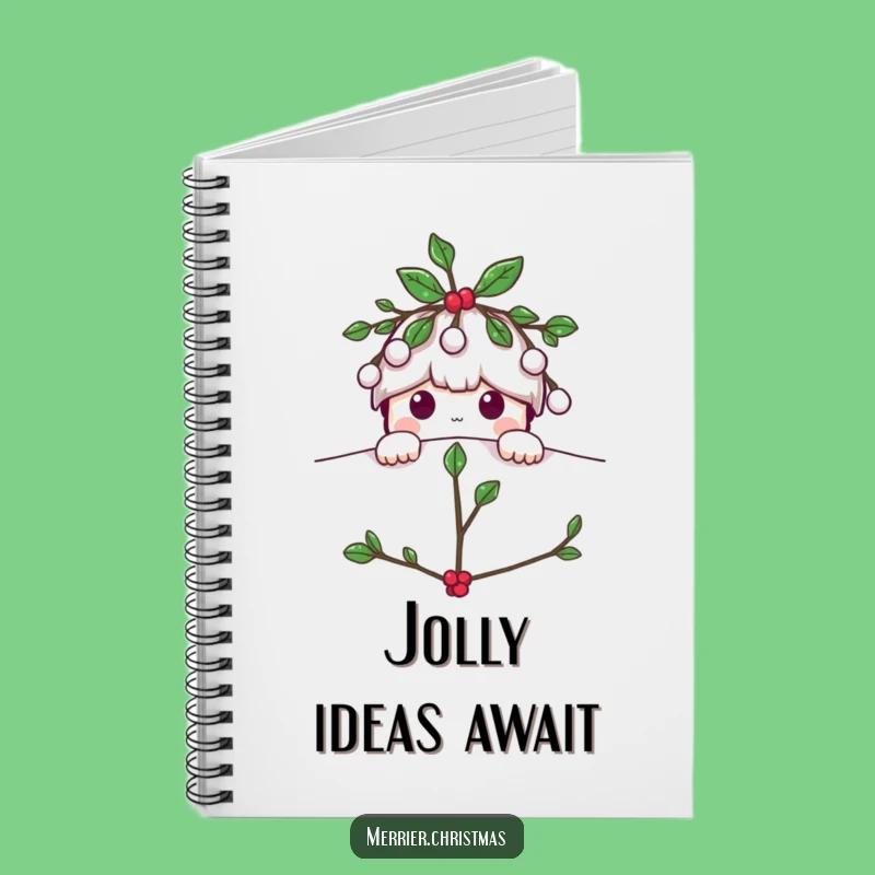 Funny Mistletoe Peeking Notebook: Playful Holiday Character Journal for Festive Notes