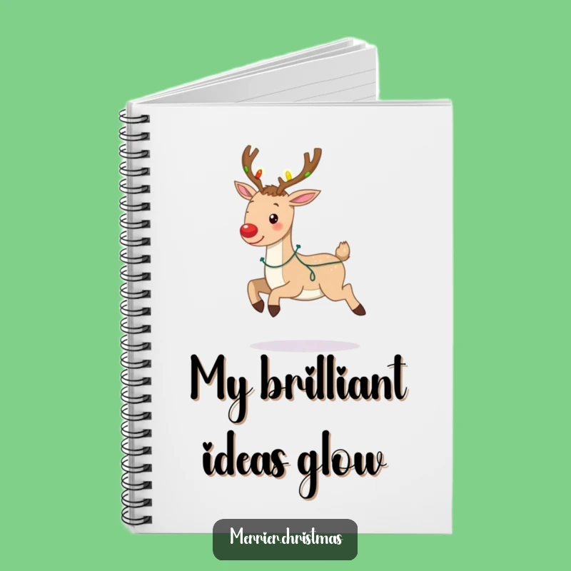 Funny Reindeer Lights Notebook: Journaling Joyful Christmas, Perfect Funny Gift