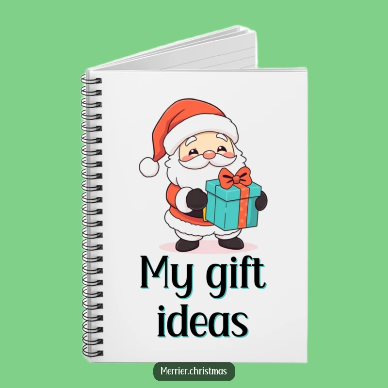 Funny Santa Gift Notebook - Jot Down Christmas Ideas Cheerfully