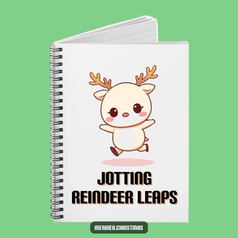 Funny Kawaii Reindeer Skip Notebook, Jot Down Festive Ideas!