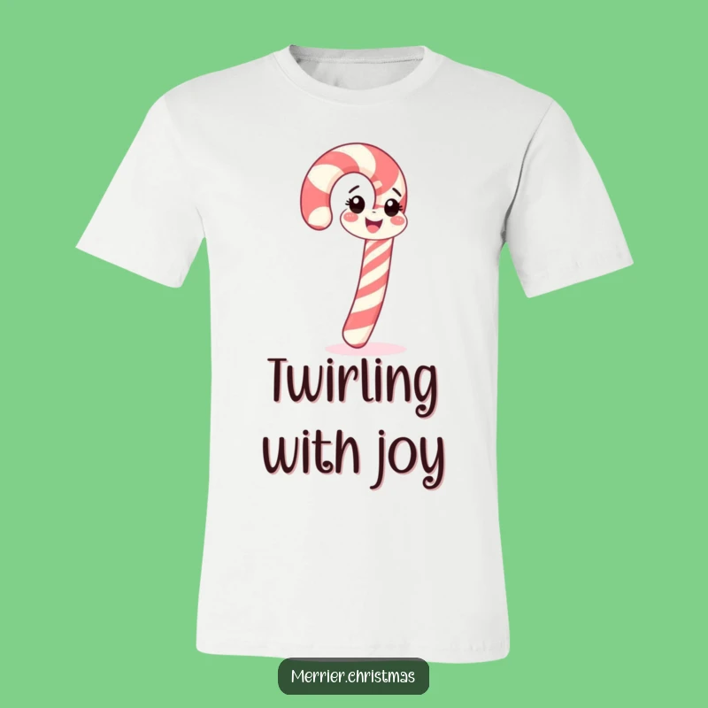 Funny Candy Cane Spin T-Shirt: Cheerful Holiday Fun Design