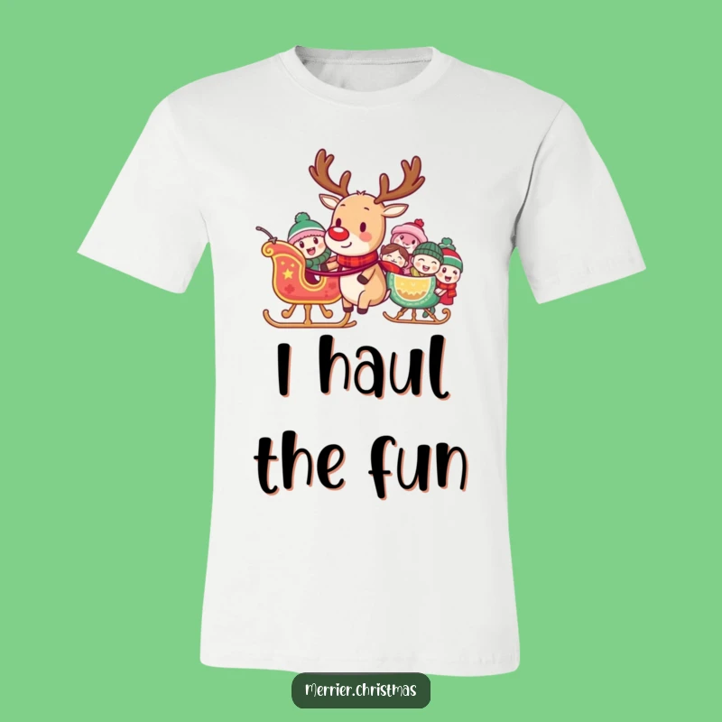 Funny Reindeer Sleigh T-Shirt - Wear Your Joyful Holiday Spirit
