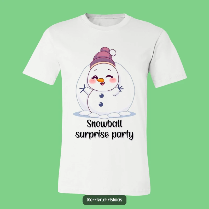 Funny Winking Snowman T-Shirt: Playful Winter Design, Ideal Humorous Gift!
