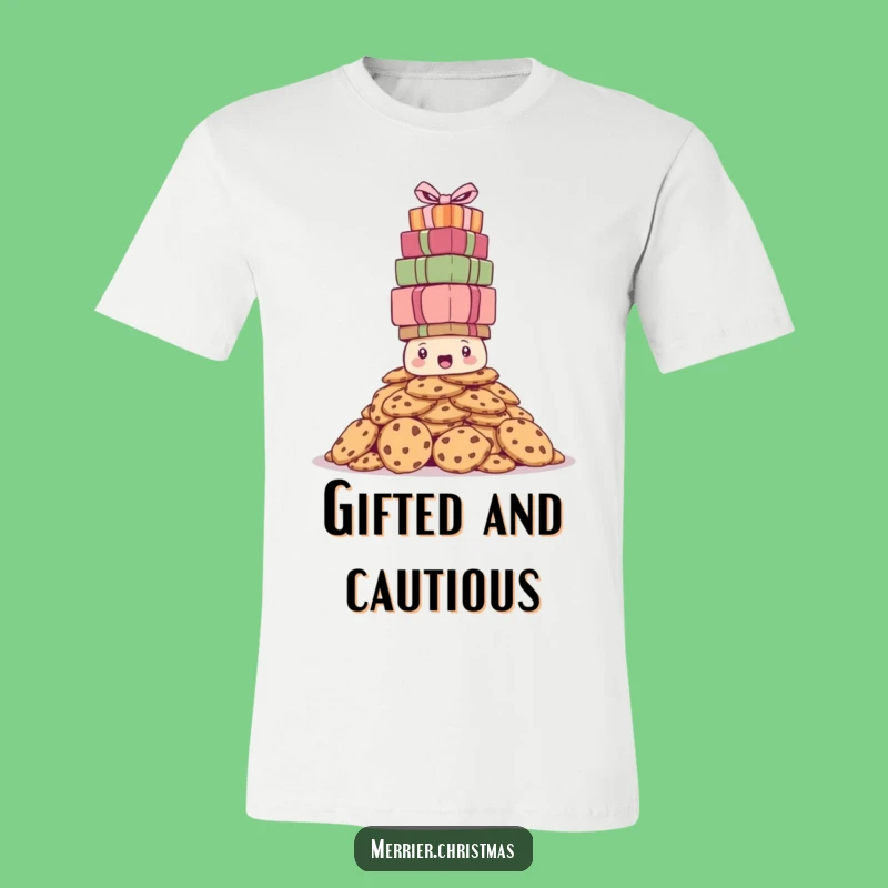 Funny Bewildered Cookie Pile T-Shirt - Hilarious Holiday Humor Gift