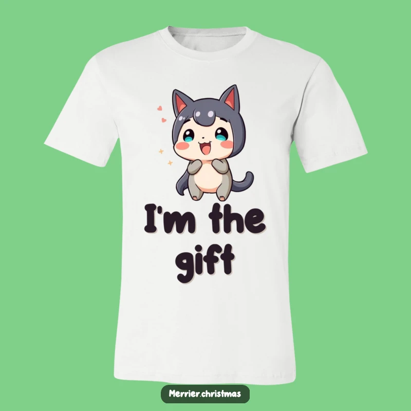 Funny Wiggling Present T-Shirt - Wear Your Excitement Hilariously!