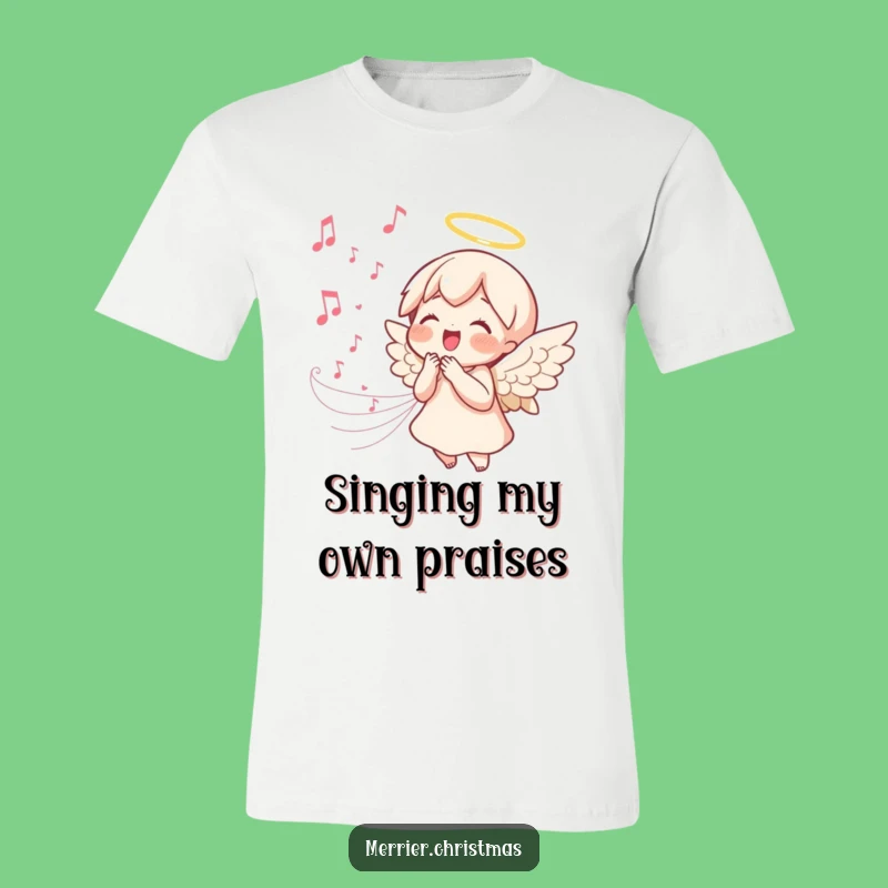 Funny Angel Singing T-Shirt - Joyful Kawaii Melody - Blessed Gift