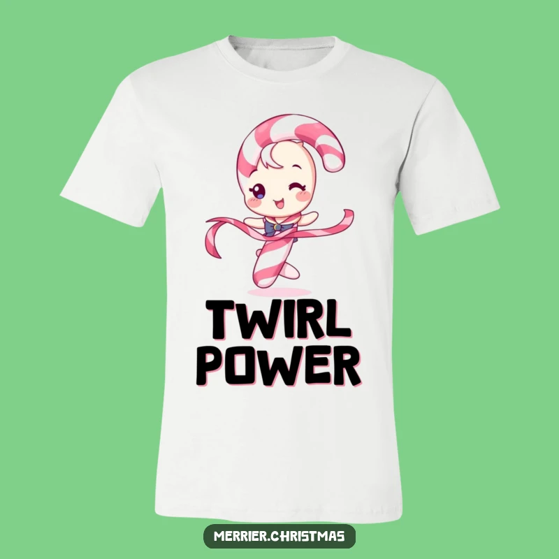 Funny Candy Cane Twirl T-Shirt: Playful Holiday Character Tee, Great Funny Gift