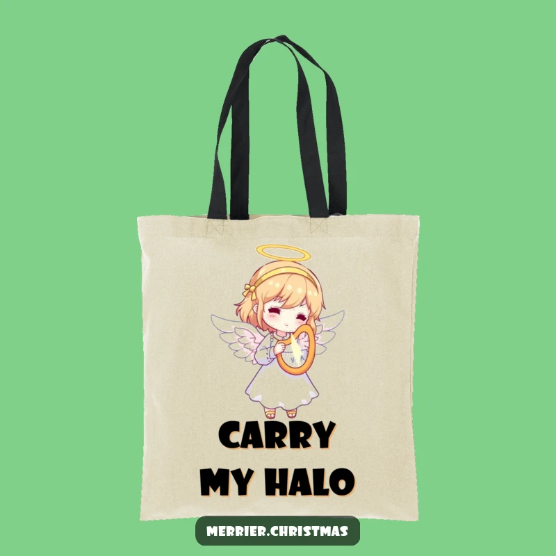 Funny Angel Harp Tote Bag: Celestial Carry-All for Divine Errands