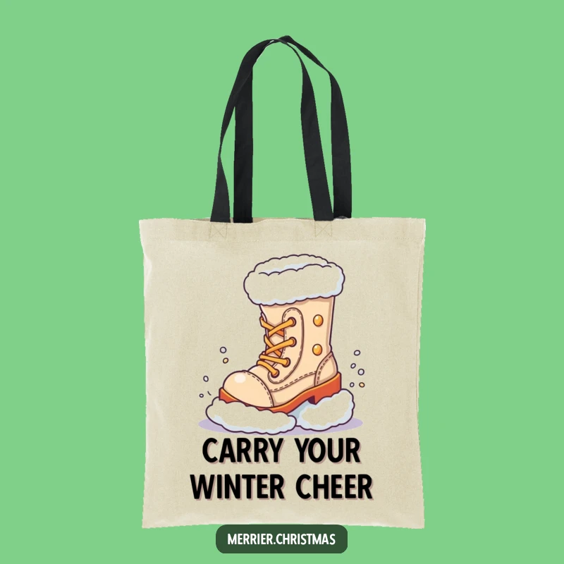 Funny Festive Boot Snow Kick Tote Bag - Carry Your Fun Everywhere!