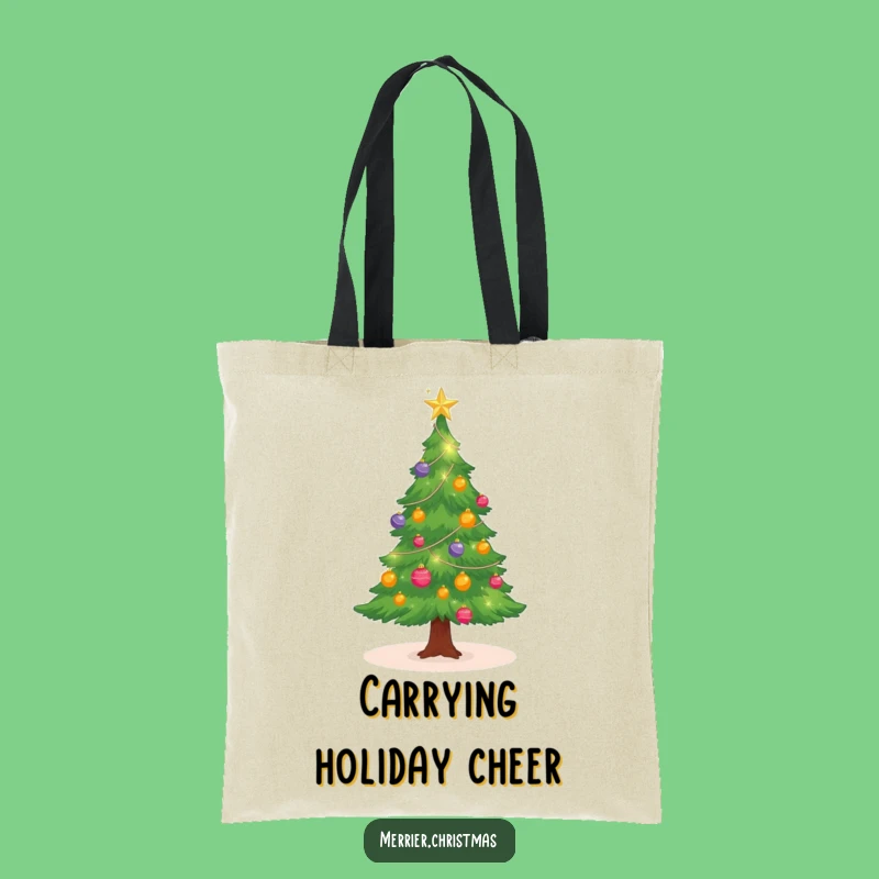 Funny Sparkling Christmas Tree Tote Bag: Carry Your Holiday Cheer in Style