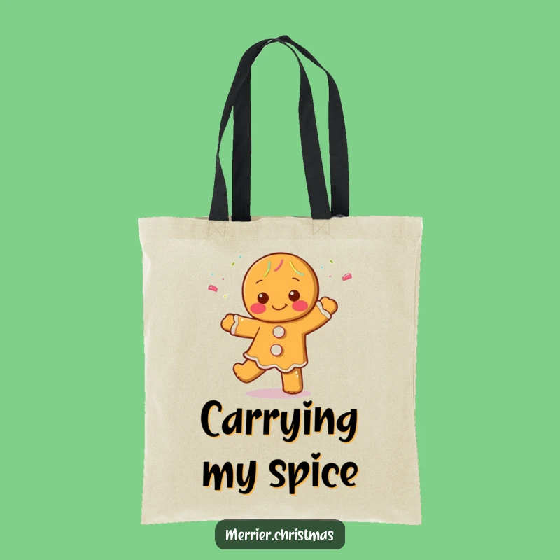 Funny Gingerbread Dance Tote Bag: Sweet Sprinkles Carry-All for Festive Errands