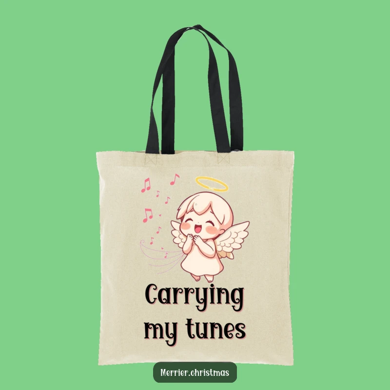 Funny Angel Singing Tote Bag - Joyful Kawaii Melody Bag - Blessed Gift