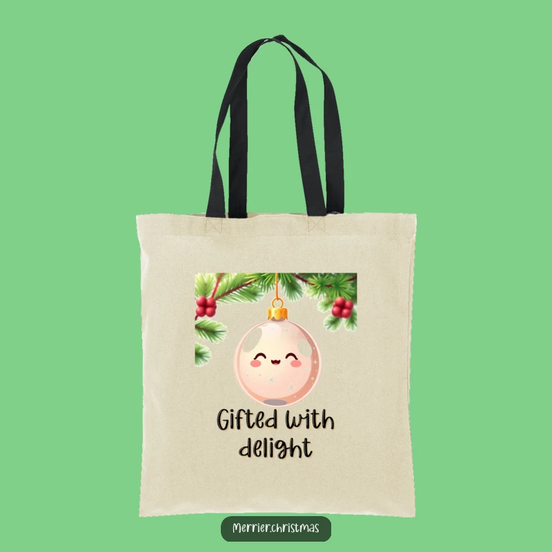 Funny Christmas Ornament Tote Bag - Sparkling Kawaii Delight - Festive Gift