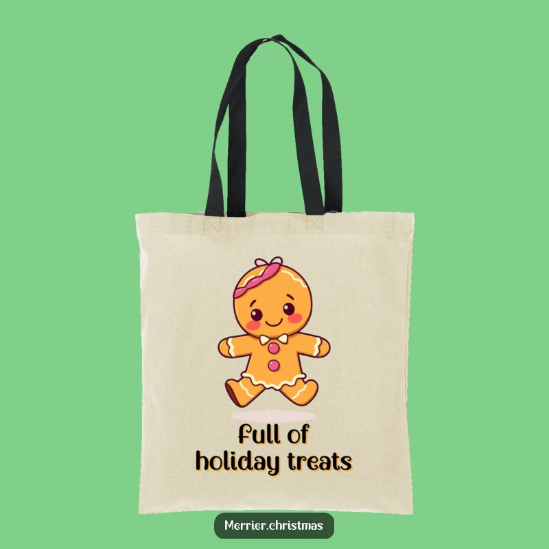Funny Gingerbread Hop Tote Bag: Carry Your Treats with Holiday Humor